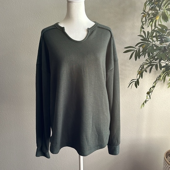 HEIMISH USA Tops - Lightweight French Terry Hunter Green Long Sleeve Top